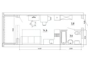 1-к квартира, вторичка, 26м2, 7/8 этаж