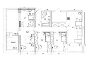 4-к квартира, вторичка, 123м2, 7/8 этаж