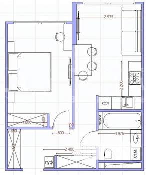 2-к квартира, вторичка, 45м2, 6/15 этаж