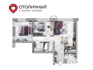 2-к квартира, вторичка, 74м2, 19/25 этаж