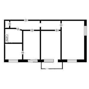 3-к квартира, вторичка, 61м2, 1/5 этаж