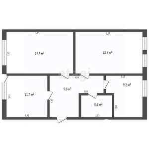 3-к квартира, вторичка, 72м2, 3/3 этаж