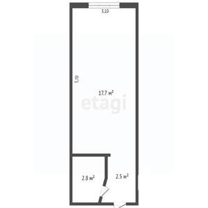 Студия квартира, вторичка, 23м2, 7/9 этаж
