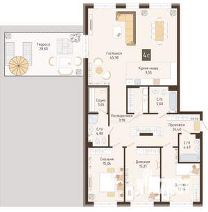 3-к квартира, вторичка, 149м2, 6/7 этаж