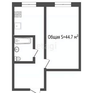 1-к квартира, вторичка, 46м2, 7/9 этаж