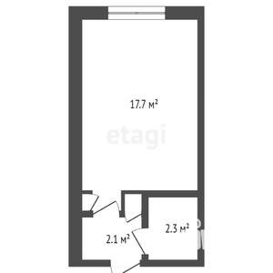 1-к квартира, вторичка, 22м2, 4/9 этаж