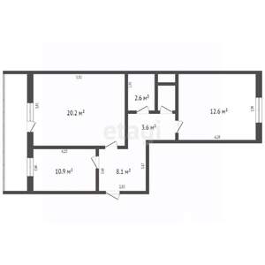 2-к квартира, вторичка, 60м2, 2/10 этаж