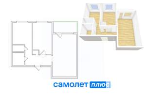 2-к квартира, вторичка, 43м2, 1/10 этаж