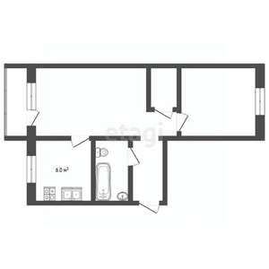 2-к квартира, вторичка, 47м2, 2/5 этаж