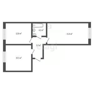 3-к квартира, вторичка, 59м2, 1/4 этаж