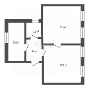 2-к квартира, вторичка, 50м2, 3/3 этаж