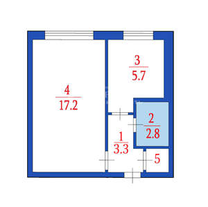 1-к квартира, вторичка, 31м2, 3/5 этаж