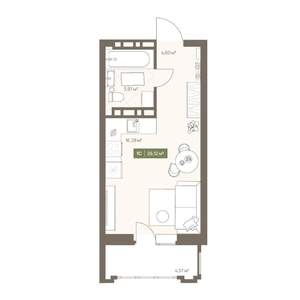 Студия квартира, вторичка, 26м2, 7/16 этаж