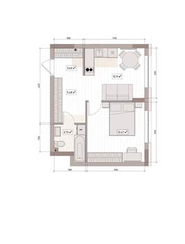 2-к квартира, вторичка, 39м2, 3/15 этаж