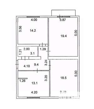 3-к квартира, вторичка, 78м2, 2/4 этаж