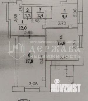 2-к квартира, вторичка, 57м2, 5/16 этаж