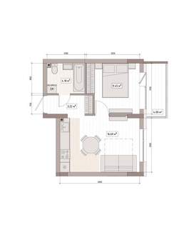 Студия квартира, вторичка, 36м2, 3/15 этаж
