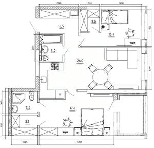 3-к квартира, вторичка, 79м2, 3/8 этаж