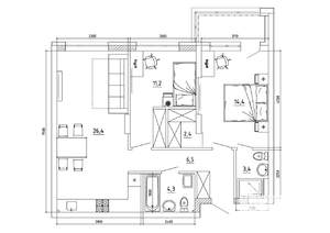 3-к квартира, вторичка, 74м2, 5/8 этаж