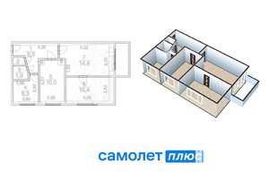 3-к квартира, вторичка, 51м2, 3/5 этаж