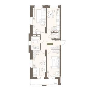 3-к квартира, вторичка, 78м2, 3/16 этаж