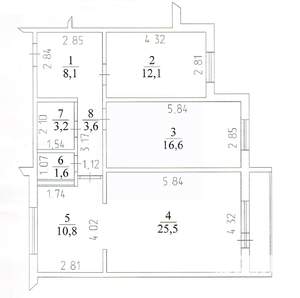3-к квартира, вторичка, 82м2, 8/9 этаж