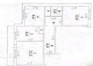 3-к квартира, вторичка, 60м2, 9/9 этаж