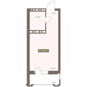 Студия квартира, вторичка, 25м2, 16/16 этаж