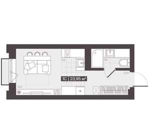 1-к квартира, вторичка, 24м2, 12/16 этаж