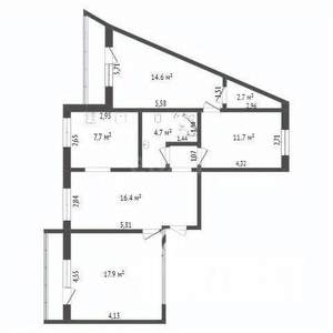 4-к квартира, вторичка, 85м2, 9/10 этаж