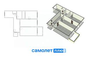3-к квартира, вторичка, 88м2, 3/4 этаж