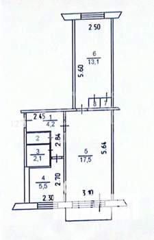 2-к квартира, вторичка, 44м2, 4/5 этаж