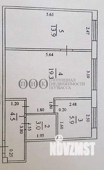 2-к квартира, вторичка, 47м2, 1/5 этаж