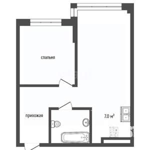 2-к квартира, вторичка, 43м2, 3/5 этаж