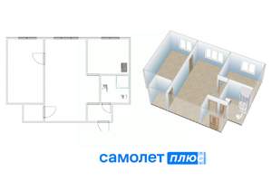 2-к квартира, вторичка, 41м2, 2/2 этаж