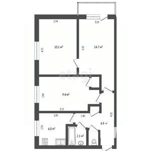 3-к квартира, вторичка, 51м2, 3/5 этаж