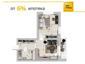 1-к квартира, вторичка, 50м2, 16/19 этаж