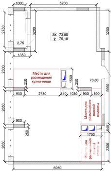 3-к квартира, строящийся дом, 75м2, 3/15 этаж