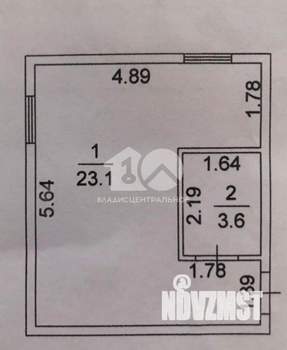 Студия квартира, вторичка, 27м2, 2/3 этаж