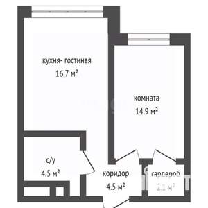 2-к квартира, вторичка, 44м2, 3/16 этаж