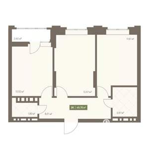 2-к квартира, вторичка, 50м2, 15/16 этаж