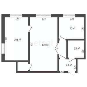 2-к квартира, вторичка, 41м2, 3/5 этаж