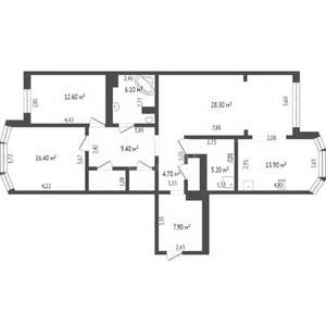 3-к квартира, вторичка, 111м2, 6/12 этаж