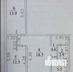 3-к квартира, вторичка, 58м2, 5/5 этаж