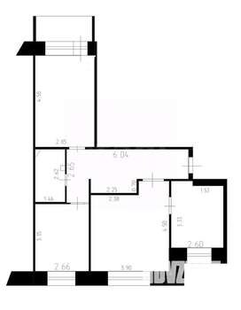 3-к квартира, вторичка, 62м2, 10/10 этаж
