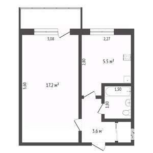 1-к квартира, вторичка, 32м2, 4/5 этаж