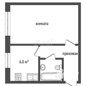 1-к квартира, вторичка, 31м2, 3/5 этаж