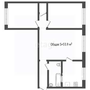 3-к квартира, вторичка, 54м2, 2/5 этаж
