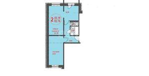 2-к квартира, вторичка, 53м2, 7/9 этаж