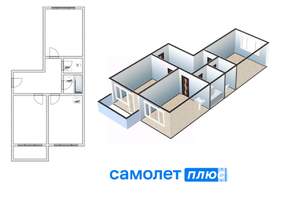 2-к квартира, вторичка, 60м2, 4/14 этаж